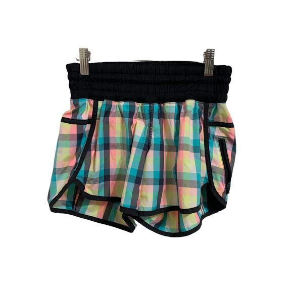 Lululemon tracker short ll 2 way stretch wee wheezy check bleached coral 4 - Picture 1 of 6